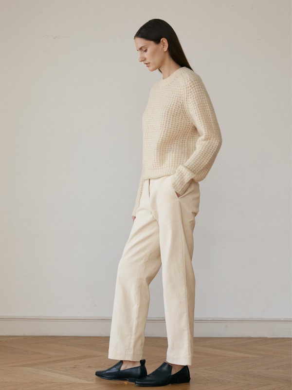 Mohair waffle knit (ivory)
