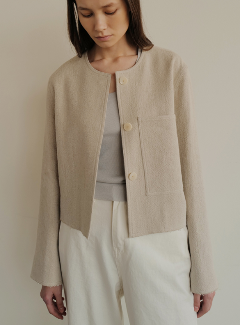 Linen cropped jacket