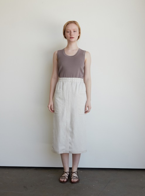 Linen blend skirt (oatmeal)