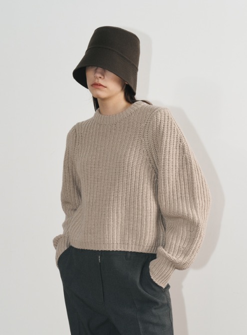 Crop sweater(oatmeal)