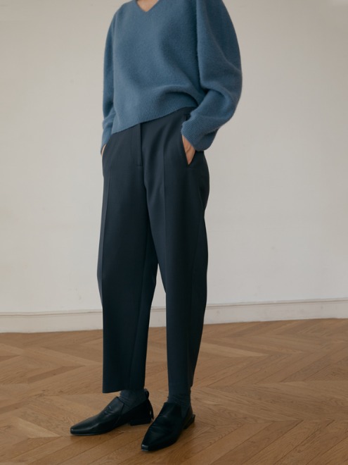 Basic wool pants (smoke blue)