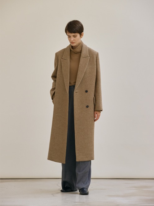 Tailored wool coat  (beige)