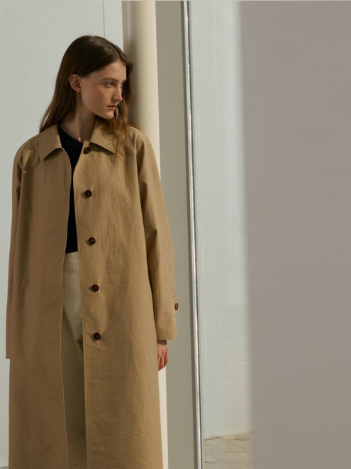 Single trench coat (beige)