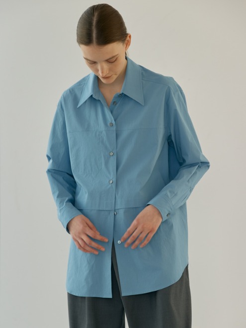 Cotton basic shirts (blue)