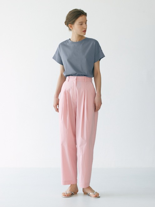 Two tuck cotton pants (pink)
