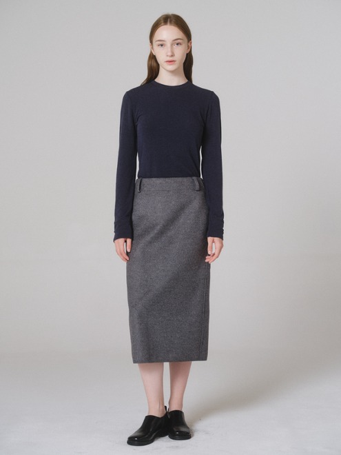 Cashmere H line skirt (grey)