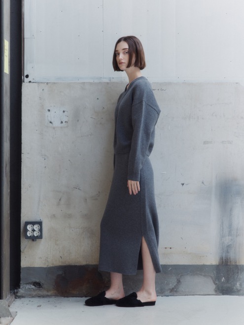 Double faced skirt (Melange grey)