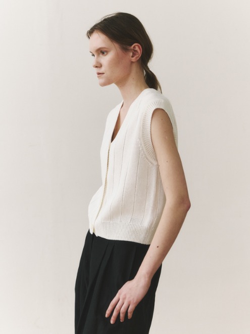 Paper knit vest (white)